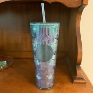 Starbucks Green Iridescent Mermaid Wave Tumbler